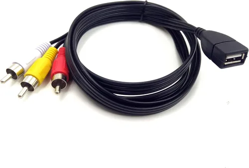 Miniatura 3 de Cable USB a 3RCA, 5 pies/4.9 ft USB 2.0 hembra a 3 RCA macho Jack Splitter Audio Video AV Cable adaptador compuesto (USB F/3RCA M)