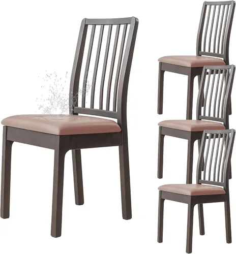 Miniatura 23 de Dimatic Juego de 2 fundas de asiento para silla, de piel sintética, impermeables, fundas elásticas para sillas de comedor, fundas protectoras
