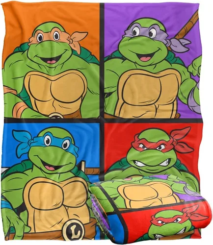 Miniatura 7 de Teenage Mutant Ninja Turtles TMNT Turtle Tiles Manta sedosa al tacto súper suave, 36 x 58 pulgadas
