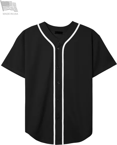 Miniatura 2 de Hat and Beyond camiseta de béisbol para hombre con botones hipster hip hop