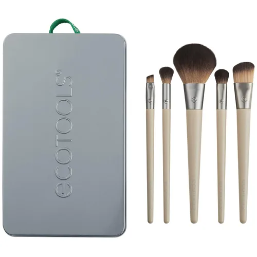 Miniatura 7 de EcoTools Juego de brochas de maquillaje para sombra de ojos, base, rubor y corrector con estuche de almacenamiento adicional, comienza el día