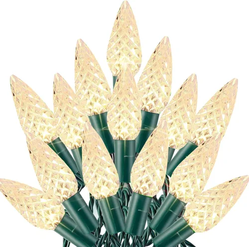 Miniatura 10 de TW SHINE C6 - Guirnalda de luces de Navidad, 200 LED de 66 pies, 8 modos, impermeable, conectable, color blanco