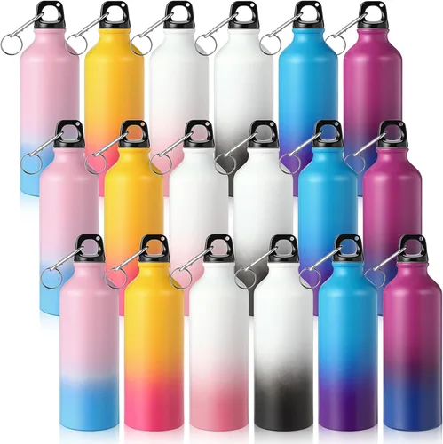 Miniatura 7 de Potchen Paquete múltiple de 18 botellas de agua de aluminio a granel para graduación de fin de año, enfermeras, profesores, regalos de metal, Varios