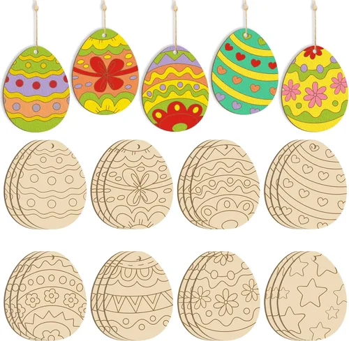 Miniatura 20 de Adornos de madera para árbol de Navidad para pintar, decoración de Navidad y Acción de Gracias, recortes sin terminar, 24 piezas de 3.5 x 3
