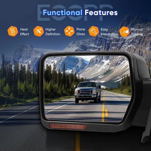 Miniatura 5 de ECCPP Luces de charco de señal de giro con calefacción eléctrica, repuesto para espejo lateral del conductor, ajuste 2007-2014 para Ford