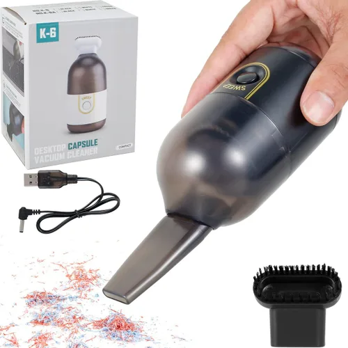 Potente aspiradora de escritorio de 2200 pa con succión de 2200 Pa, mini aspiradora de mano de escritorio, mini barredora de polvo recargable por
