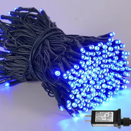 Miniatura 14 de YEGUO 200 luces LED de 66 pies para Navidad, exteriores, impermeables, cadena de luces blancas cálidas para interiores, 8 modos, cable verde, luz