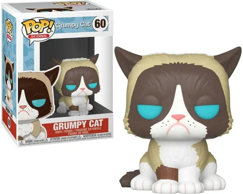 Miniatura 7 de Funko Icons: Grumpy Cat - Grumpy Cat Pop! Figura de vinilo (incluye funda protectora compatible con caja Pop Box)