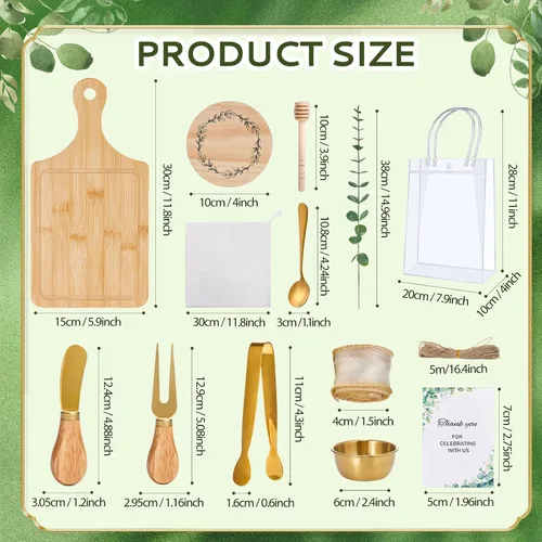 Miniatura 4 de Premios de baby shower para ganadores del juego, tablero de queso, juego de utensilios de cocina de acero inoxidable, toalla de agradecimiento