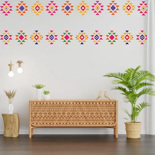 Miniatura 5 de yhslmh Plantillas geométricas tribales para pintar en muebles de madera, pared, lienzo reutilizable, plantilla azteca para manualidades, niños