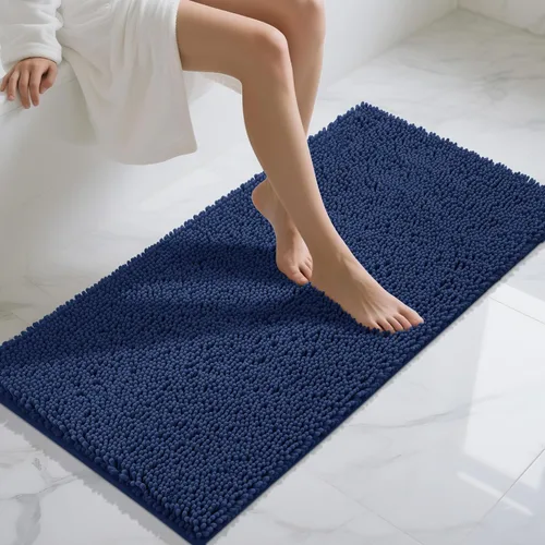 Miniatura 72 de Yimobra Alfombras lavables para baño, alfombra de baño de chenilla súper suave y absorbente para piso y alfombra, alfombra antideslizante de secado