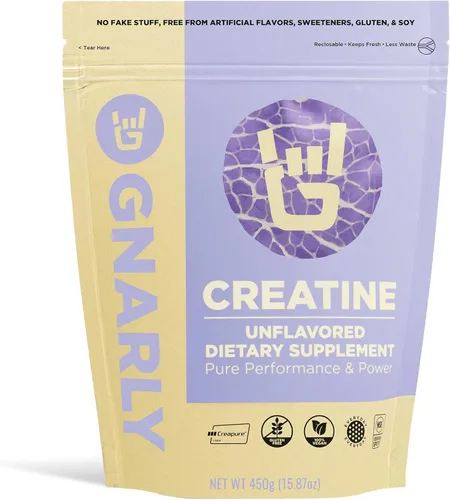 Gnarly Nutrition Creatina en polvo – Creapure, suplemento de creatina vegana – Certificado NSF Sport – Recuperación optimizada – Nutrición deportiva
