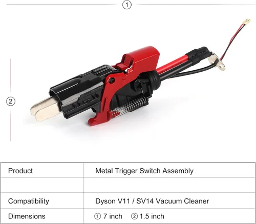 Miniatura 6 de Conjunto de interruptor de gatillo de metal compatible con Dyson V11 SV14 Partes de repuesto de botón de encendido de aspiradora
