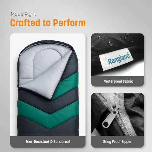 Miniatura 5 de Saco de dormir con almohadilla integrada (AirPack Sleeper) – Colchoneta inflable todo en uno y manta con cremallera para acampar con bomba de pie