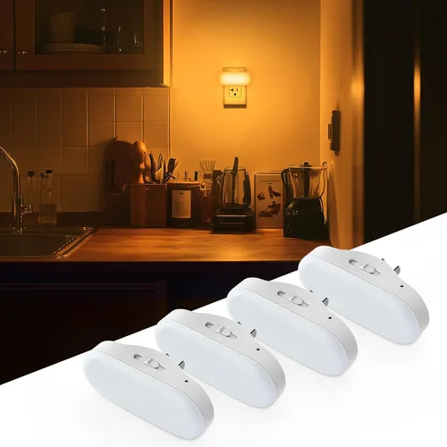 Miniatura 10 de DORESshop Luz nocturna azul, encendido/apagado automático, brillo ajustable de 0-100 lúmenes, enchufe regulable en la pared luz nocturna