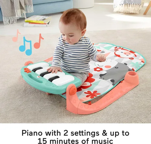 Miniatura 4 de Fisher-Price GDL83 - Alfombra de juego para bebés, piano gimnasio con juguetes musicales y sensoriales para recién nacidos a niños pequeños, GDL83