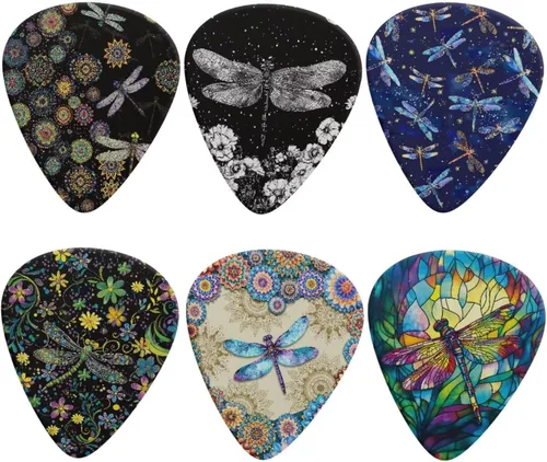 Miniatura 28 de KEIAHUAN Cool Skull - Púas de guitarra – Plectros triángulos clásicos para bajos, guitarras acústicas y eléctricas – Púas pesadas para guitarristas