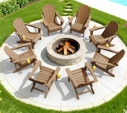 Miniatura 10 de SERWALL - Silla plegable Adirondack para patio, jardín, exterior, resistente a la intemperie, sillas para hoguera, color naranja