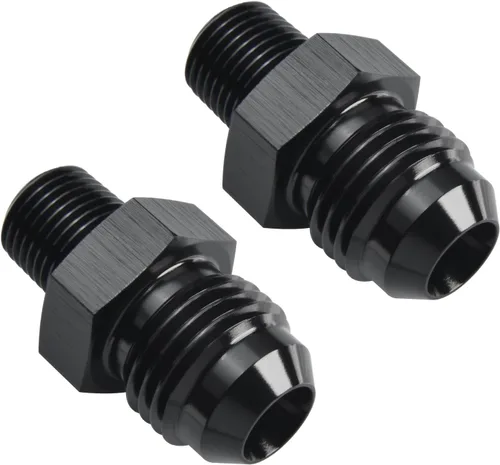 Miniatura 61 de 3AN macho Flare a 1/4 NPT tubo macho 90 grados codo adaptador unión aluminio negro