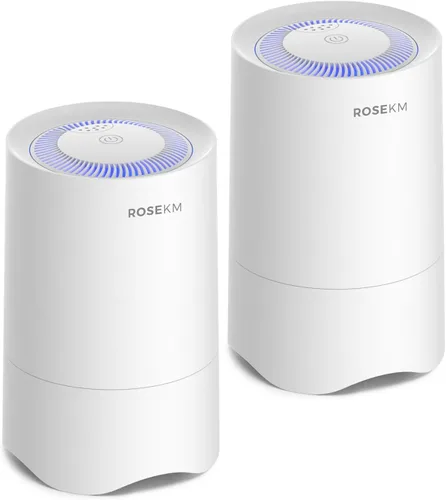 Miniatura 8 de Rosekm Purificador de aire pequeño para el dormitorio del hogar, mini purificador de aire de escritorio personal, purificador de aire HEPA