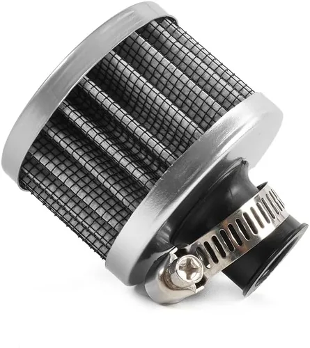 Miniatura 24 de 2 piezas de filtro de aire de entrada de aire frío con respiradero de 12 mm, filtro de respiración para tapa de válvulas para automóvil y Negro