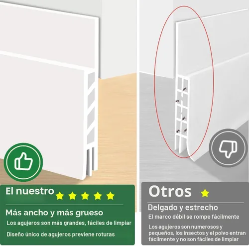 Miniatura 3 de Suptikes Paquete de 2 Topes de Corriente de Aire para Puerta, Barrido de Puerta para Puertas Exteriores e Interiores, Sello Inferior de Puerta Blanco