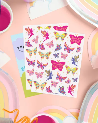 Miniatura 5 de xo, Fetti Tatuajes de mariposa - 34 estilos de aluminio Suministros para fiesta de cumpleaños, recuerdos de fiesta de mariposas, decoración