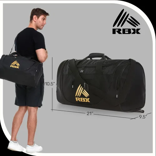 Miniatura 6 de RBX Bolsas de gimnasio para hombres, pequeña bolsa de gimnasio para mujeres con compartimento para zapatos, bolsa de lona para viajes, bolsa