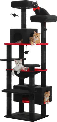 Miniatura 12 de PAWZ Road Árbol grande para gatos, torre para gatos de 72 pulgadas para gatos grandes, condominio para gatos con postes rascadores y almohadillas