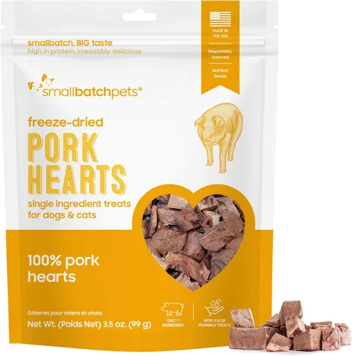 Miniatura 12 de smallbatch Pets Premium - Golosinas de corazón de res liofilizadas para perros y gatos, 3.5 onzas, fabricadas y obtenidas en los Estados Unidos, un