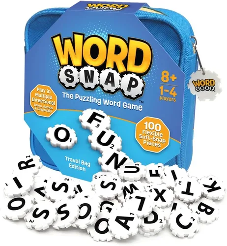 Juego de estrategia de palabras con bolsa de viaje, rompecabezas de palabras para adultos, familia y niños, juego divertido para edades 8+, 1-4