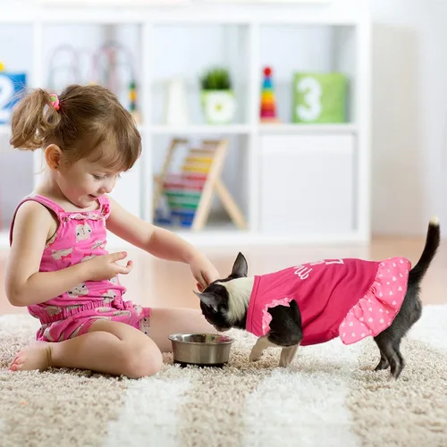Miniatura 4 de Vestidos de perro de 2 piezas para perros, linda niña, vestido de mascota, vestido de mamá, cachorro, camisa, falda, vestidos para mascotas, ropa