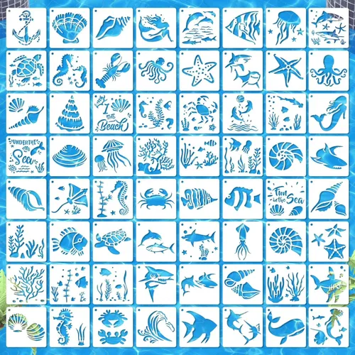Miniatura 8 de 64 Piezas de Plantillas para Pintar, Plantillas de Animales Pequeñas Reutilizables, Plantillas de Arte y Manualidades para Pintar sobre Madera