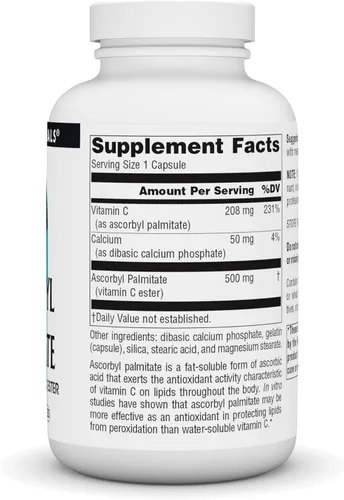 Miniatura 2 de Source Naturals Palmitato de ascorbilo 500 mg Suplemento de éster de vitamina C soluble en grasa - 180 cápsulas