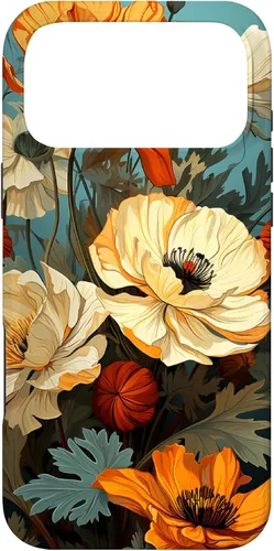 Miniatura 22 de Funda de flores mexicanas para iPhone 12 Pro Max Marigold Flower and Teal Aqua Blue Cyan