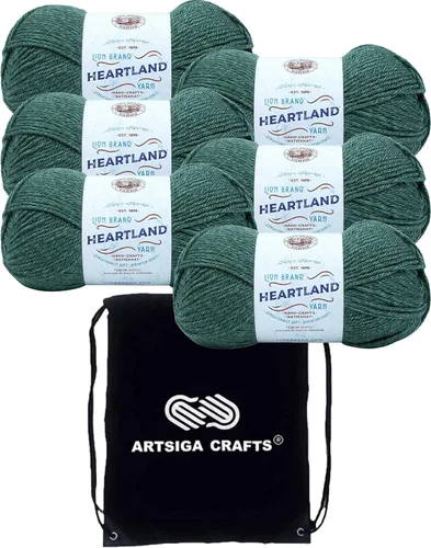 Miniatura 63 de Lion Brand Heartland Capitol Reef 136-140 (3 cadejos - mismo lote de tinte) Hilo estambre medio #4 acrílico para crochet y tejer con bolsa