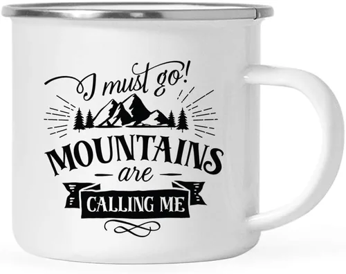 Miniatura 23 de Andaz Press Taza de café de acero inoxidable de 11 onzas, regalo de «And So The Adventure Begins», 1 paquete, cumpleaños, Navidad, exteriores, boda
