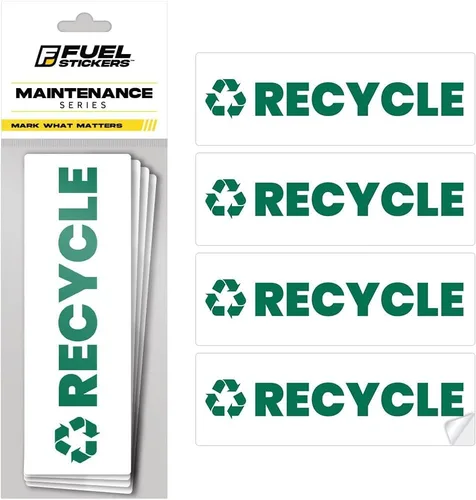 Miniatura 14 de Adhesivo de reciclaje para contenedores de basura, resistente, solo reciclaje, apto para 3 a 5 años para interiores y exteriores, resistente