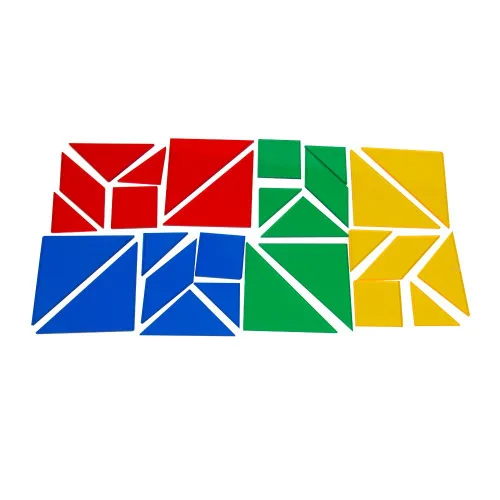 Miniatura 2 de hand2mind Tangramas de plástico, juego manipulador para rompecabezas de matemáticas (paquete de 32)