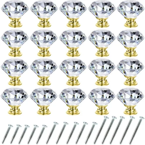 Miniatura 10 de NORTHERN BROTHERS - Pomos de gabinete de NORTHERN BROTHERS, pomos de aparador de cristal para gabinetes y cajones de 30 mm - Tiradores de cristal