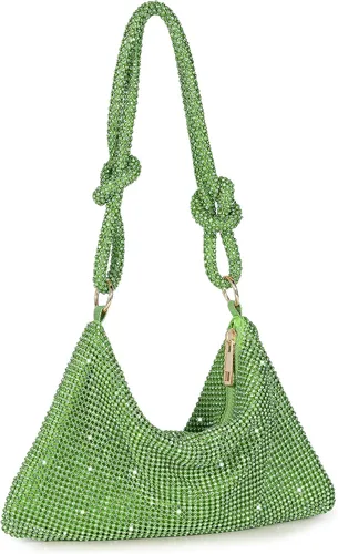 UBORSE Bolso pequeño con purpurina y diamantes de imitación, embrague de lentejuelas para mujer