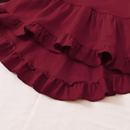 Miniatura 5 de Kucnuzki Conjunto de ropa para bebé niña pequeña, camisa de manga con volantes, pantalón floral, ropa de otoño e invierno para niña