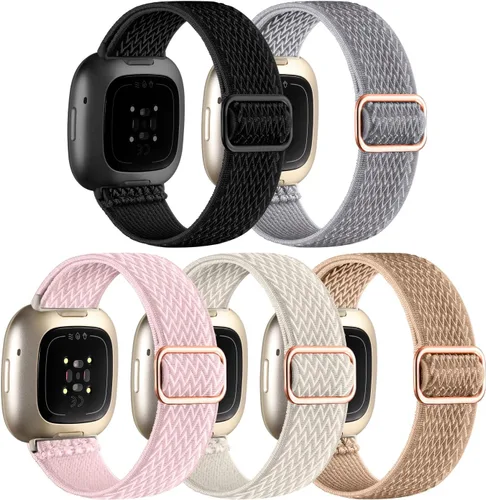 Miniatura 14 de Adorve Compatible con Correas Fitbit Versa 3/Correa Fitbit Versa 4/Correas Fitbit Sense para Hombres Mujeres, Correa de Nylon Elástica Ajustable