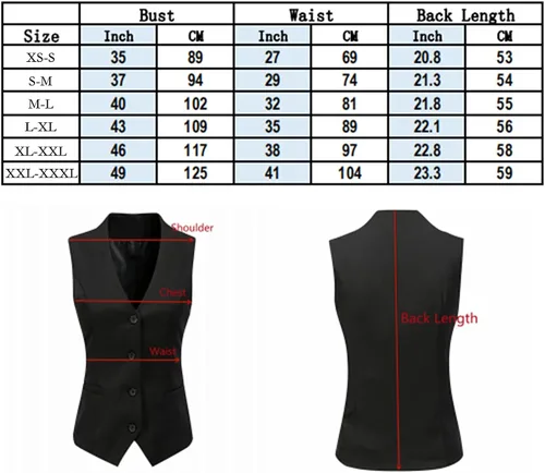 Miniatura 2 de Lilis Chaleco ajustado regular para mujer, trajes de vestir de negocios, chaleco con botones