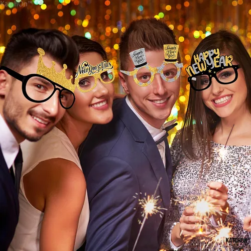 Miniatura 3 de KatchOn Gafas de Año Nuevo 2025 – Paquete de 12 Suministros para fiestas NYE 2025, gafas de sol de feliz año nuevo 2025, decoraciones