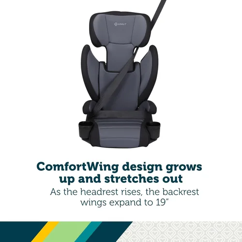 Miniatura 3 de Safety 1st Grow and Go - Asiento de coche booster 2 en 1 con ComfortWings, se convierte de respaldo alto a sin respaldo, 48,3 cm de ancho, caben 3