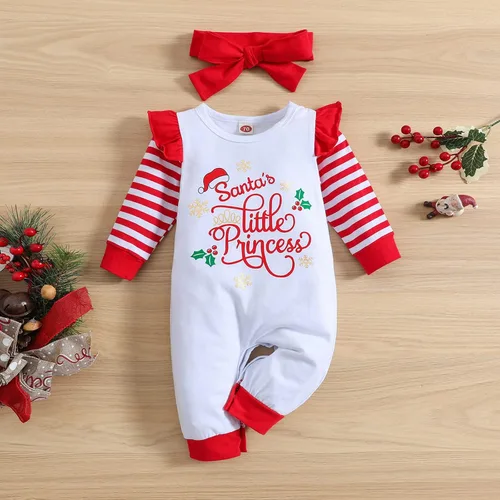 Miniatura 2 de BOUTIKOME Traje de Navidad para bebé niña disfraz de Papá Noel y princesa con volantes y manga larga para recién nacido