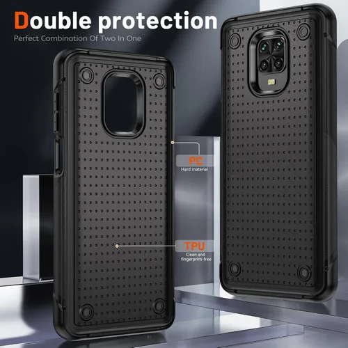 Miniatura 4 de Jeylly Funda para Xiaomi Redmi Note 9 Pro con protector de pantalla de vidrio templado [2 unidades], resistente a prueba de golpes, funda protectora