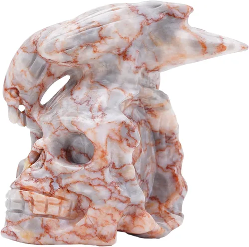 Miniatura 12 de Cabeza de calavera de cristal de obsidiana negra natural de 5 pulgadas, tallada a mano, estatua de piedra curativa de Reiki, decoración de sala