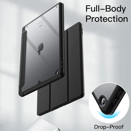 Miniatura 4 de JETech Funda para iPad de 9.7 pulgadas (6ª/5ª generación, 2018/2017) con soporte para lápices, carcasa trasera transparente transparente y delgada